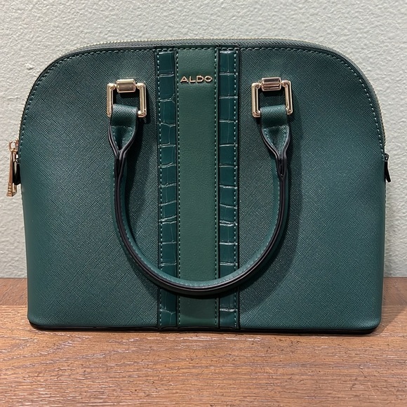 🦃 Aldo Dark Forest Green Crossbody Handbag w/Matching Wallet - Picture 3 of 10